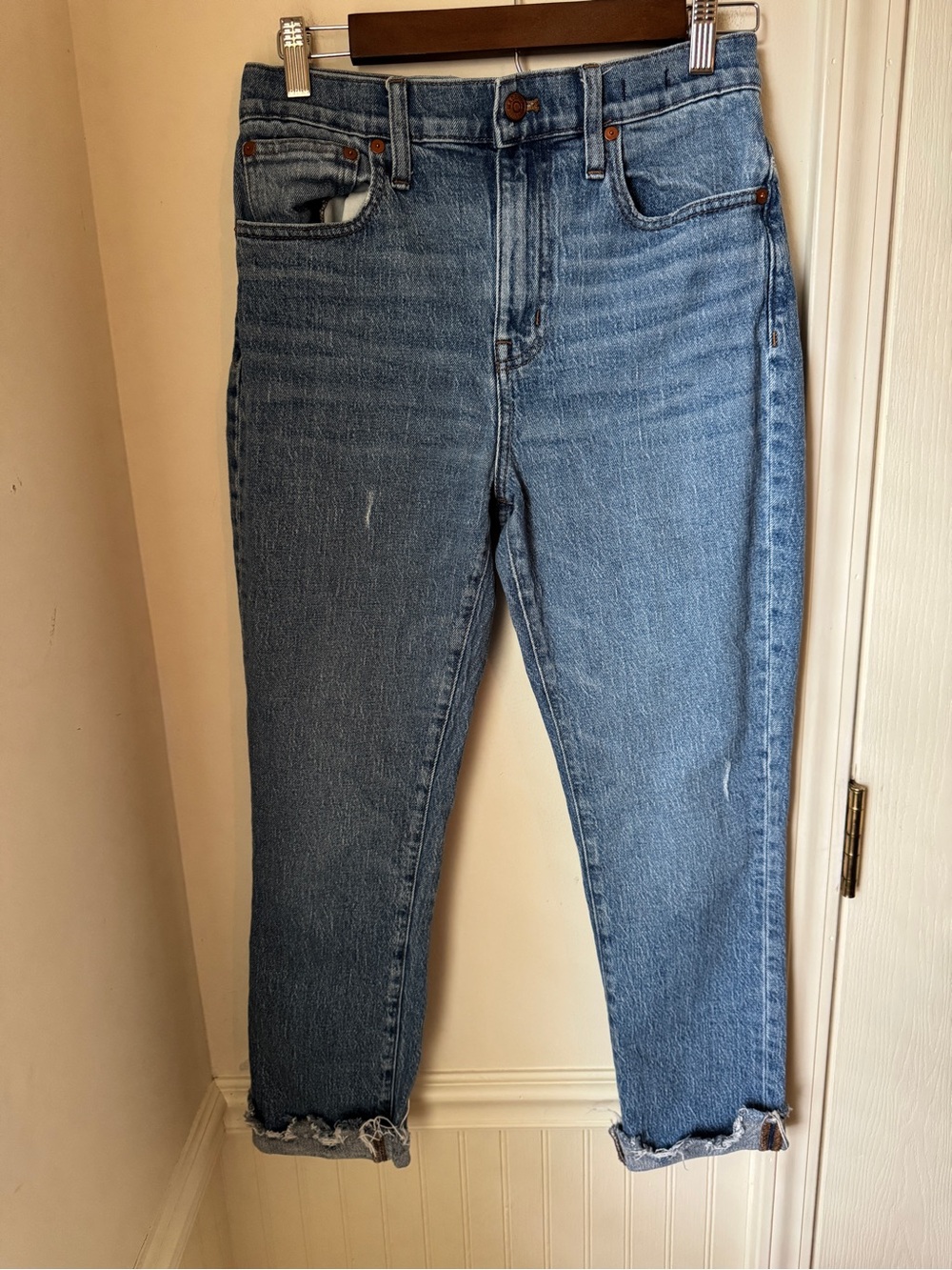 Madewell Cropped High-Rise Slim Boy Jeans in Medium Blue Size 26